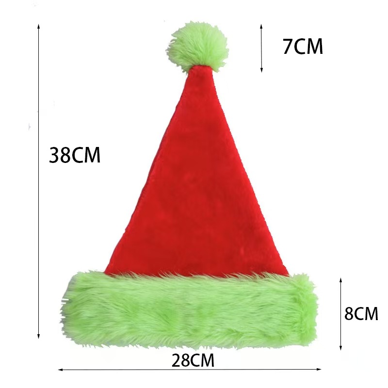 Christmas decorations for 2025: Red, blue, black, pink Christmas trees, plush Christmas hats for adults and children pic 4