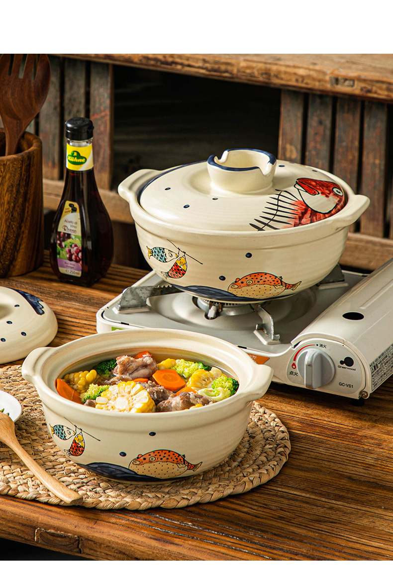 Household high-temperature resistant dry-burning non-cracking gas stove special soup 煲仔饭 ceramic sand pot soup pot stone pot pic 8