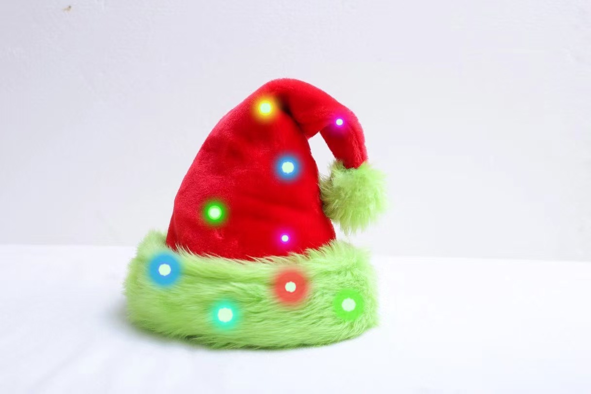 Christmas decorations for 2025: Red, blue, black, pink Christmas trees, plush Christmas hats for adults and children pic 10