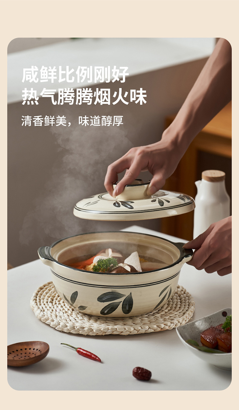 Clay pot, Japanese clay pot, stew pot, household gas stove special 煲仔饭 clay pot, soup pot, lithium spodumene stone material pic 11