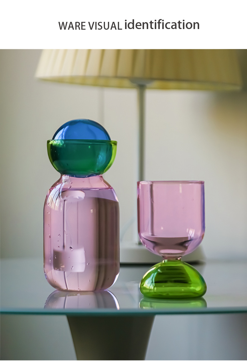 Creative colored high-temperature resistant glass cold water kettle, household water storage cold water kettle, juice tying kettle, water cup set pic 14