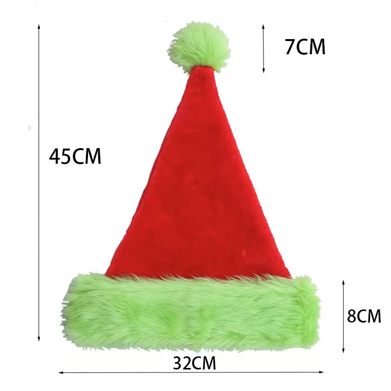 Christmas decorations for 2025: Red, blue, black, pink Christmas trees, plush Christmas hats for adults and children pic 3