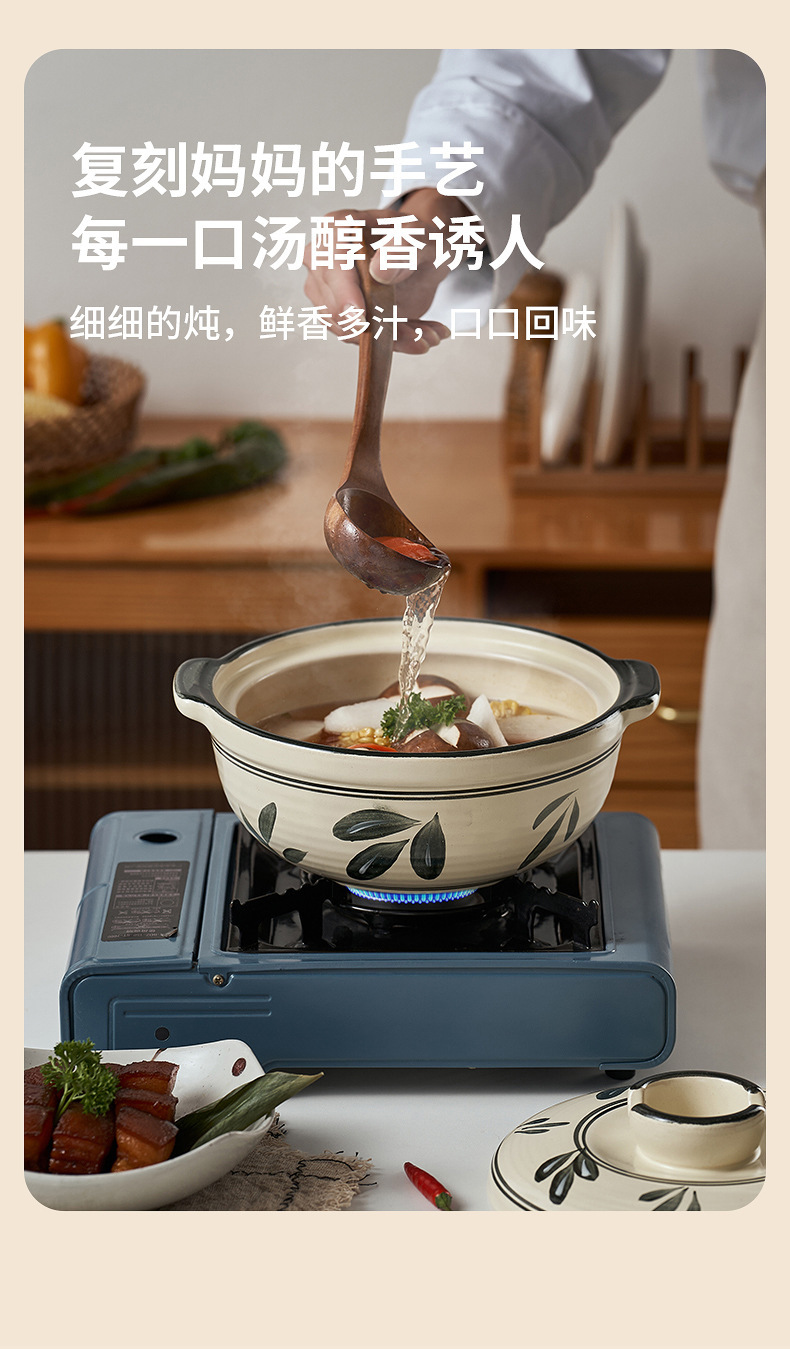 Clay pot, Japanese clay pot, stew pot, household gas stove special 煲仔饭 clay pot, soup pot, lithium spodumene stone material pic 12