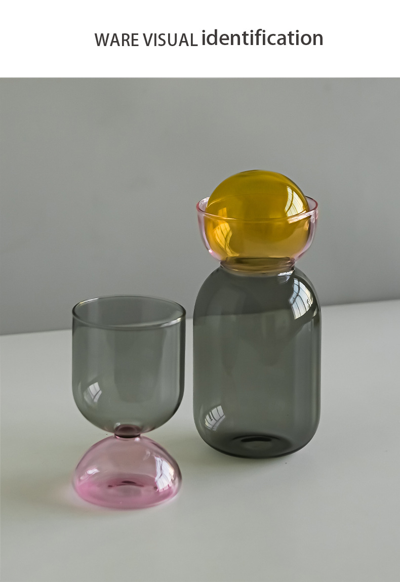 Creative colored high-temperature resistant glass cold water kettle, household water storage cold water kettle, juice tying kettle, water cup set pic 15