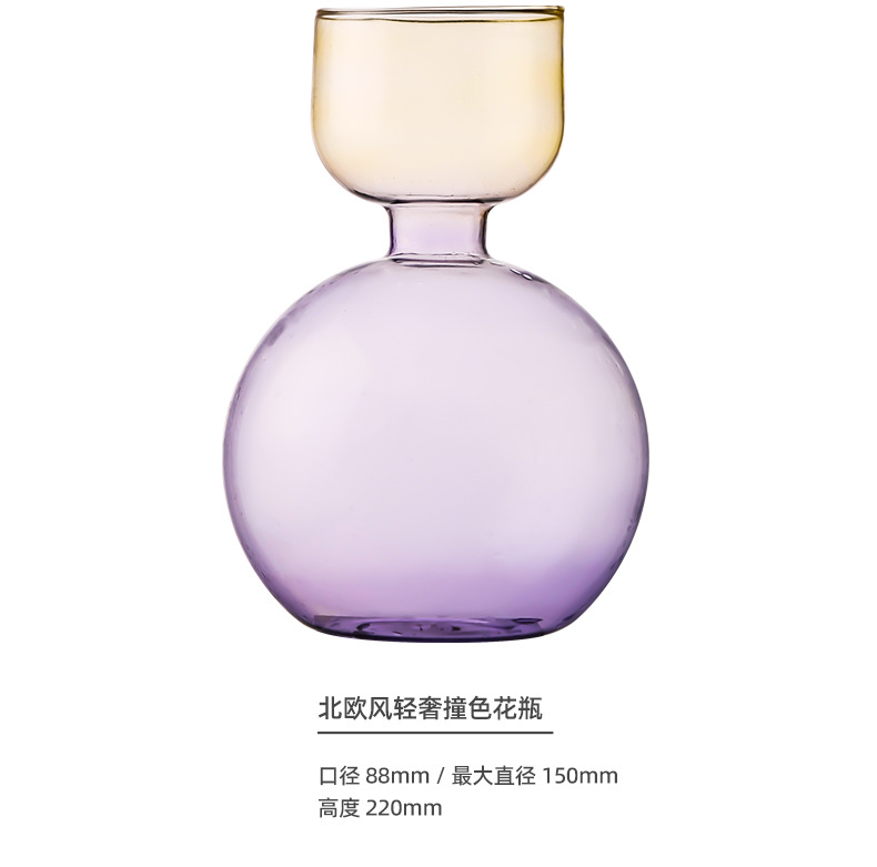 High-end, modern, simple, transparent glass vase, fresh water cultivation, niche vase, artificial flower arrangement, living room flower arrangement pic 6