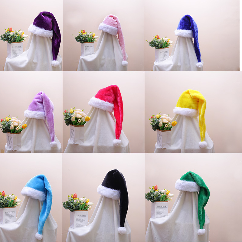 Christmas decorations for 2025: Red, blue, black, pink Christmas trees, plush Christmas hats for adults and children pic 7