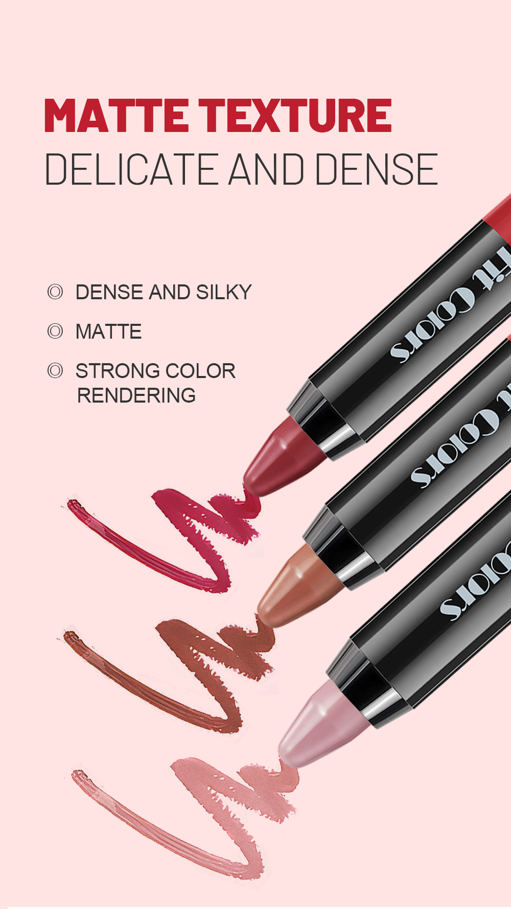 Fit Colors 6-color velvet matte crayon lipstick set, long-lasting non-stick cup, moisturizing lipstick, cross-border makeup pic 3