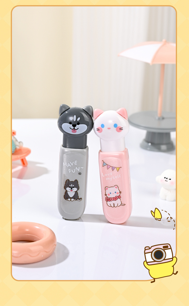 天高厂家批发高颜值修正带可爱毛球按动涂改带改错带学生详情11