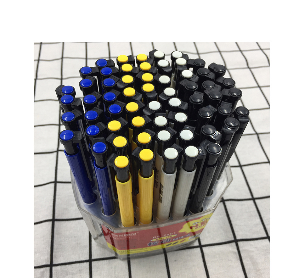 Factory direct sales of modern beauty office stationery, student supplies, plastic press ballpoint pens, gel pens, ballpoint pens, blue pic 5