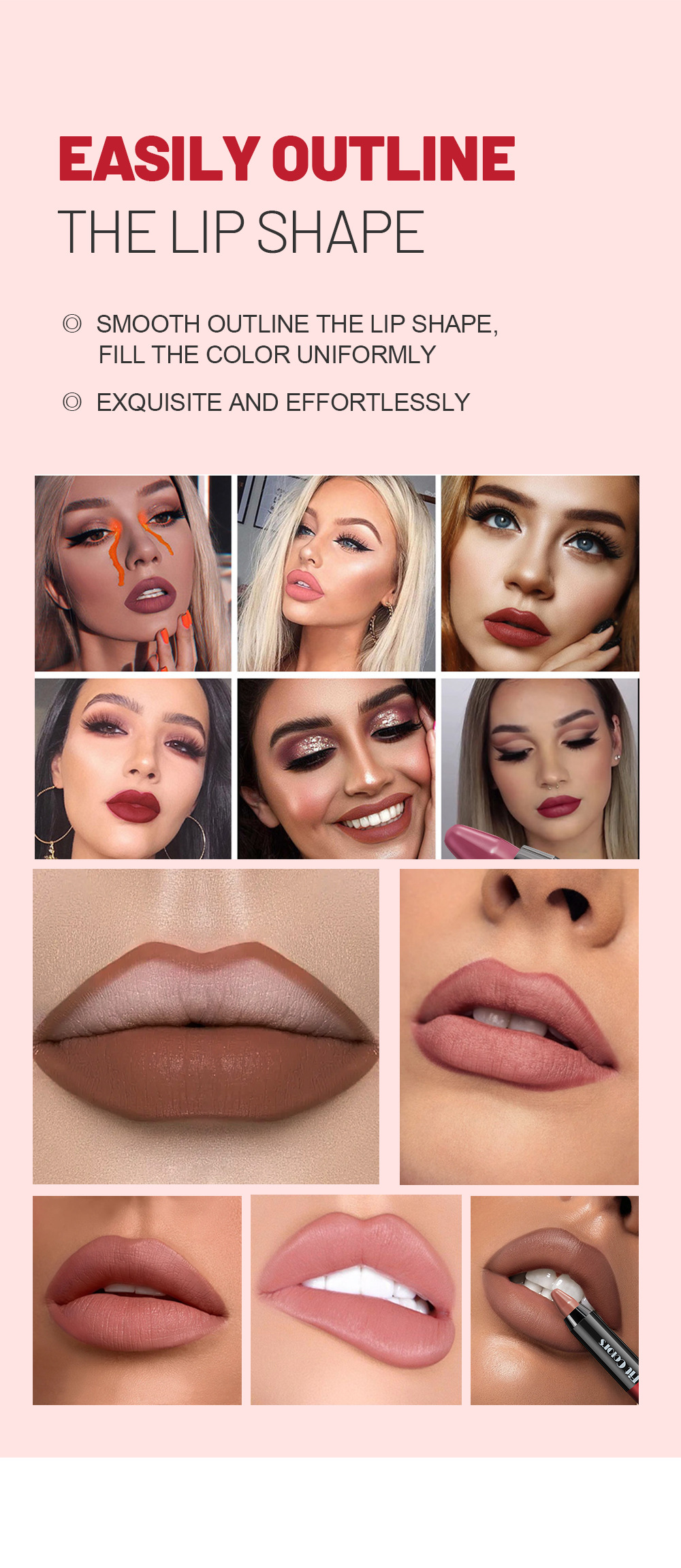 Fit Colors 6-color velvet matte crayon lipstick set, long-lasting non-stick cup, moisturizing lipstick, cross-border makeup pic 5