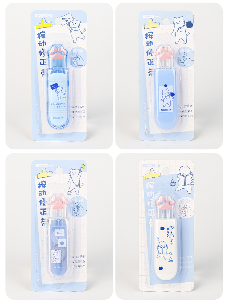 Tian Gao Factory wholesale press correction tape, pen-shaped correction tape, cute cat paw portable correction tape, high appearance level for students pic 13