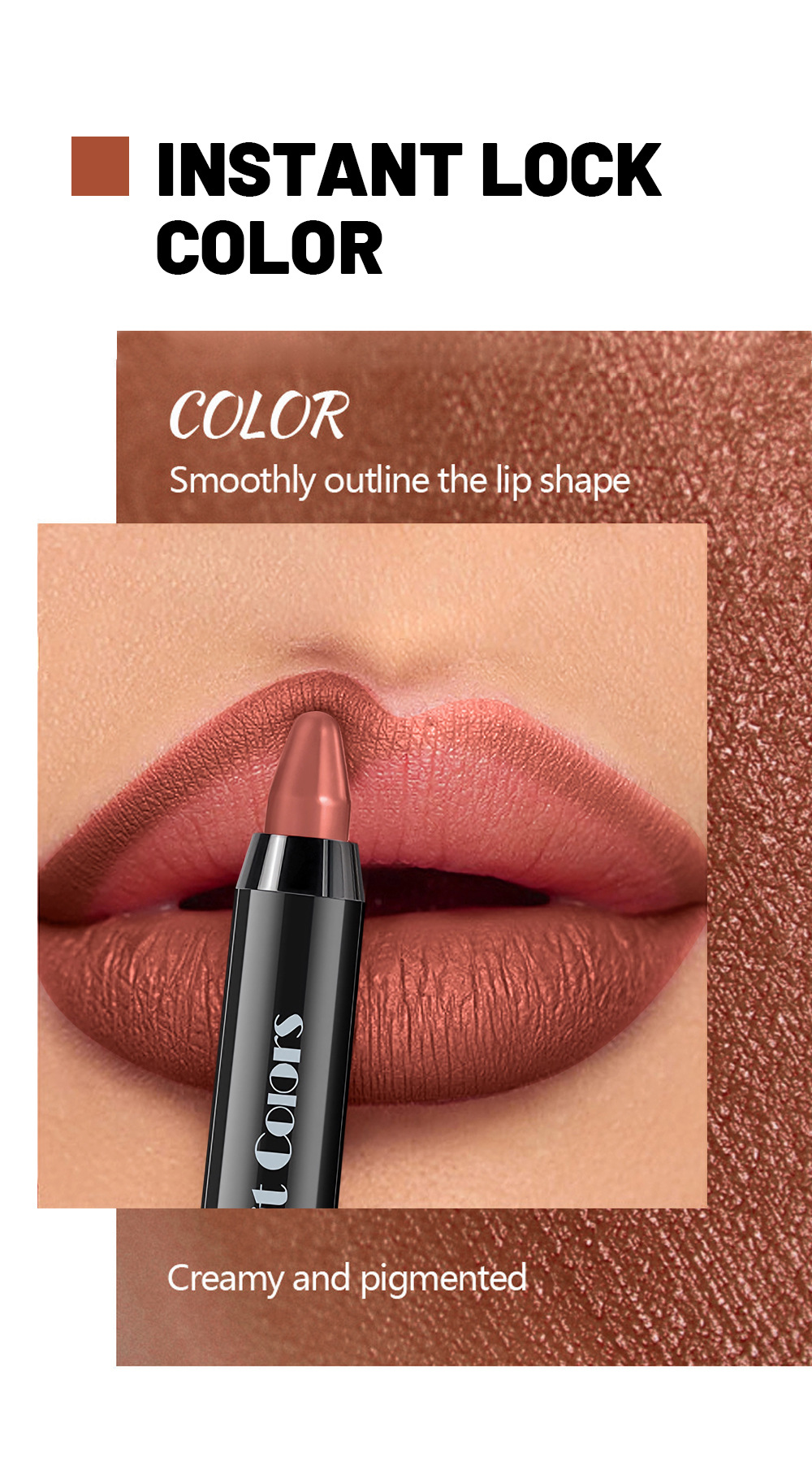 Fit Colors 6-color velvet matte crayon lipstick set, long-lasting non-stick cup, moisturizing lipstick, cross-border makeup pic 4