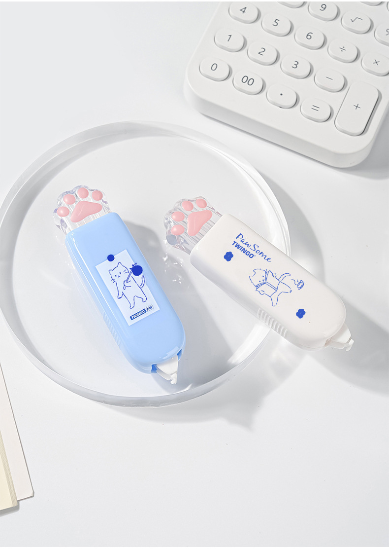 Tian Gao Factory wholesale press correction tape, pen-shaped correction tape, cute cat paw portable correction tape, high appearance level for students pic 12