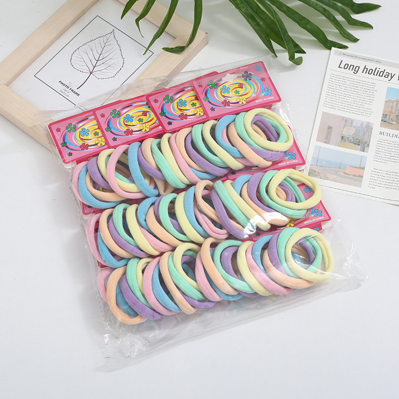 Wholesale of 72 large towel loops for cross-border trade, hair accessories in card bags, high-elasticity rubber bands, hair ties, and Korean hair ties pic 2