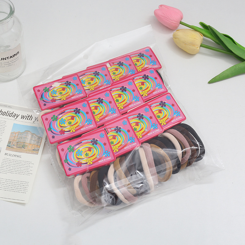 Wholesale of 72 large towel loops for cross-border trade, hair accessories in card bags, high-elasticity rubber bands, hair ties, and Korean hair ties pic 31