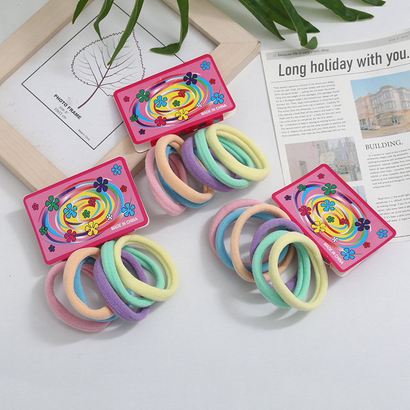 Wholesale of 72 large towel loops for cross-border trade, hair accessories in card bags, high-elasticity rubber bands, hair ties, and Korean hair ties pic 3