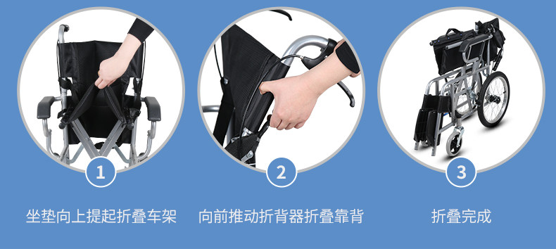 Wheelchair folding, lightweight, small elderly travel, ultra-light, simple trolley, disabled elderly mobility vehicle, wheelchair for the elderly pic 15