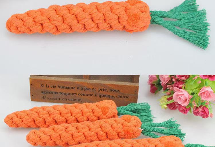 宠物狗狗玩具棉绳胡萝卜手工编织绳结狗玩具磨牙耐咬猫咪批发用品详情6