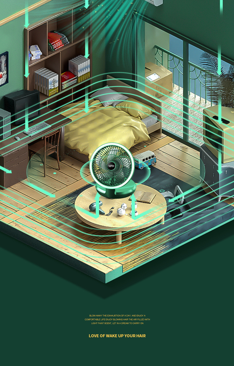 新款usb迷你折叠壁挂小风扇办公室家用台式便携桌面台灯小电风扇详情15