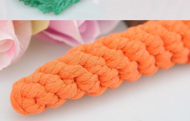 宠物狗狗玩具棉绳胡萝卜手工编织绳结狗玩具磨牙耐咬猫咪批发用品详情7