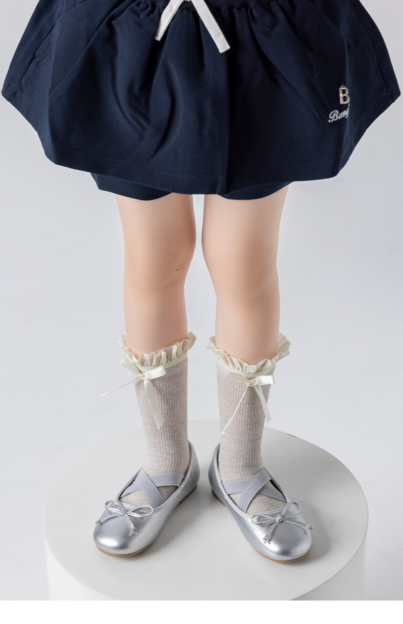 New sweet and cute lace lace-trimmed mid-calf socks with a bow design are in stock pic 16