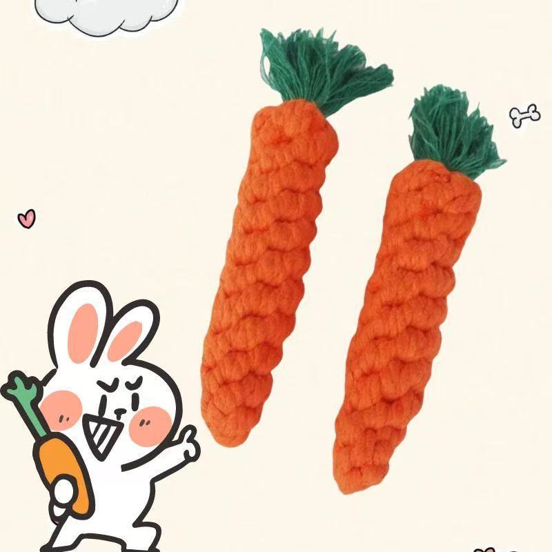 宠物狗狗玩具棉绳胡萝卜手工编织绳结狗玩具磨牙耐咬猫咪批发用品详情2
