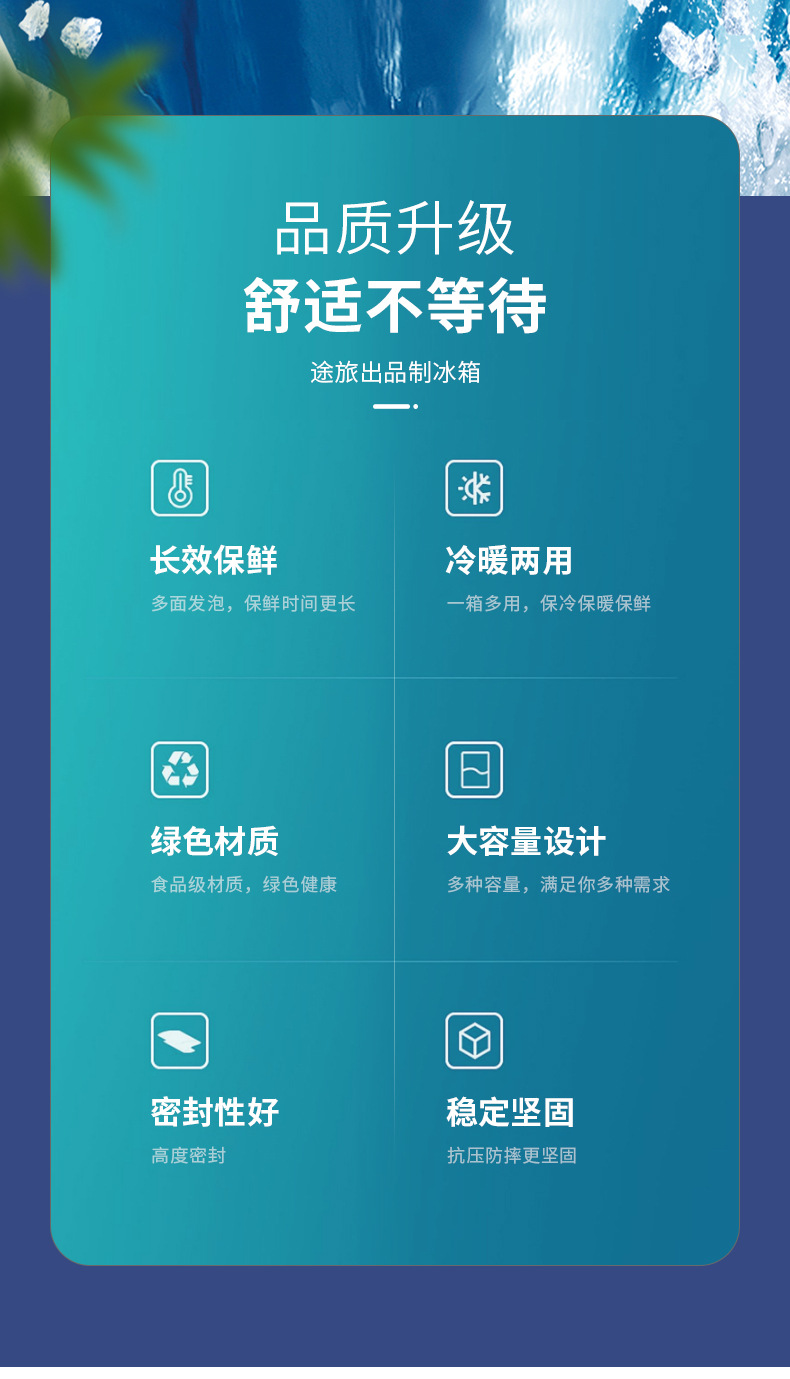 30L拉杆式食品保温箱户外车载便携式野餐烧烤露营食物冷藏保鲜箱详情3