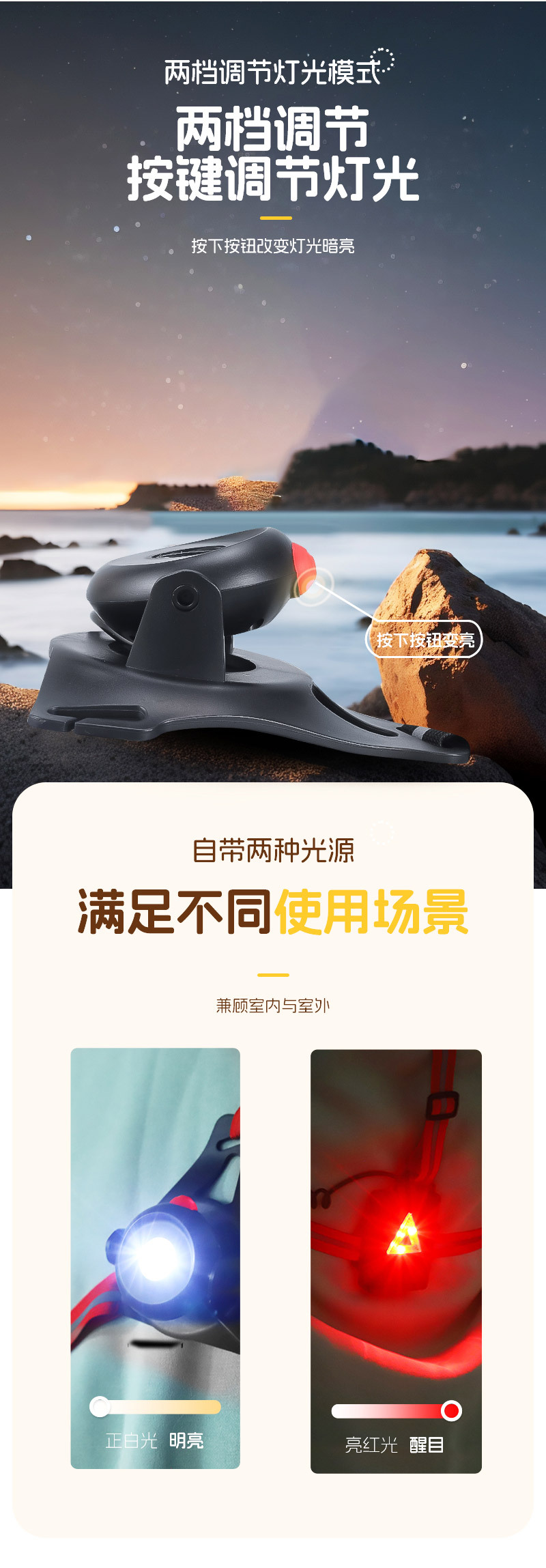 户外夜跑灯USB充电跑步骑行背带灯 穿戴式自行车跑步运动灯供应详情2