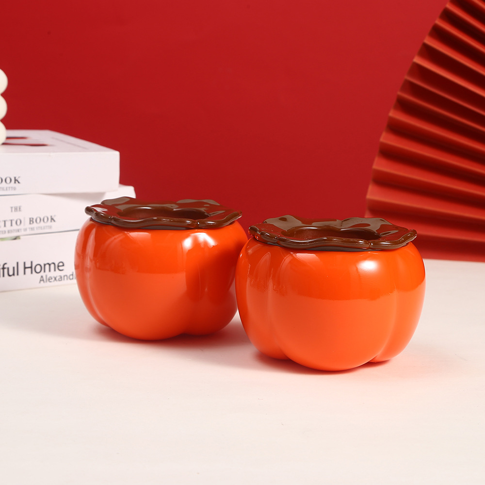 Factory wholesale imitation ceramic persimmon flower POTS, decorative vases, festive persimmon happiness POTS, new Chinese-style plastic flower POTS pic 3