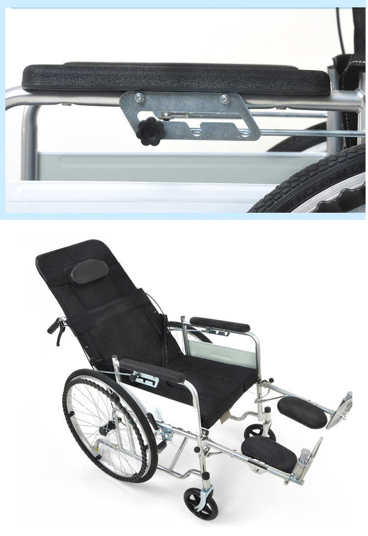 Semi-reclining and fully reclining wheelchairs, folding and lightweight with seats, convenient for elderly and disabled care, disabled vehicles, and mobility scooters pic 10
