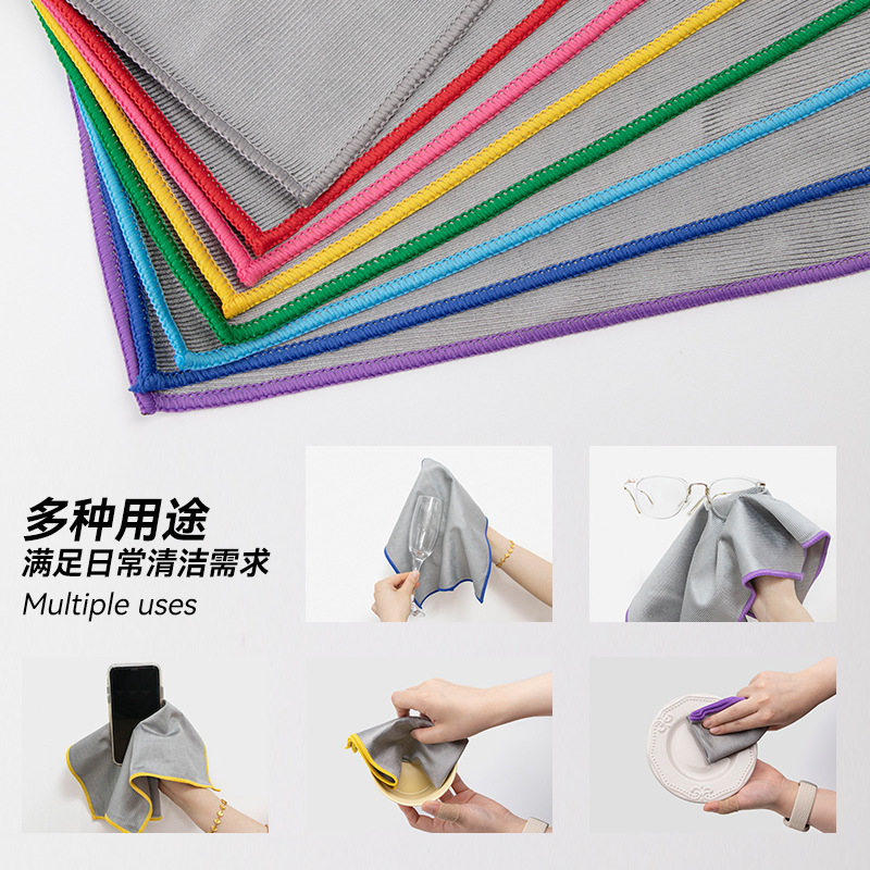 Wholesale of ultra-fine fiber glass cleaning cloths, mirror glasses cloths, water-wiping cloths, and dishwashing cloths in stock from the manufacturer pic 3
