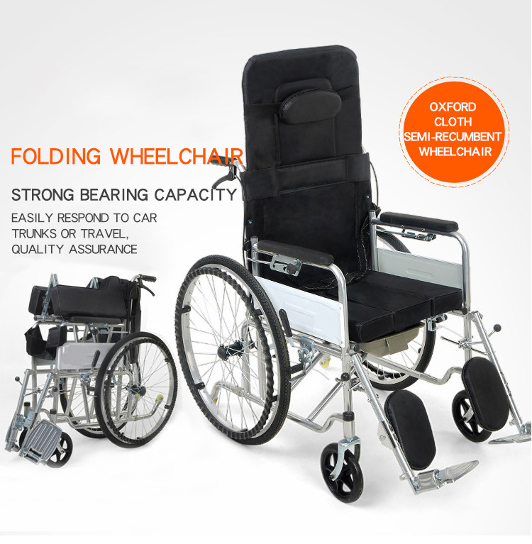 Semi-reclining and fully reclining wheelchairs, folding and lightweight with seats, convenient for elderly and disabled care, disabled vehicles, and mobility scooters pic 3