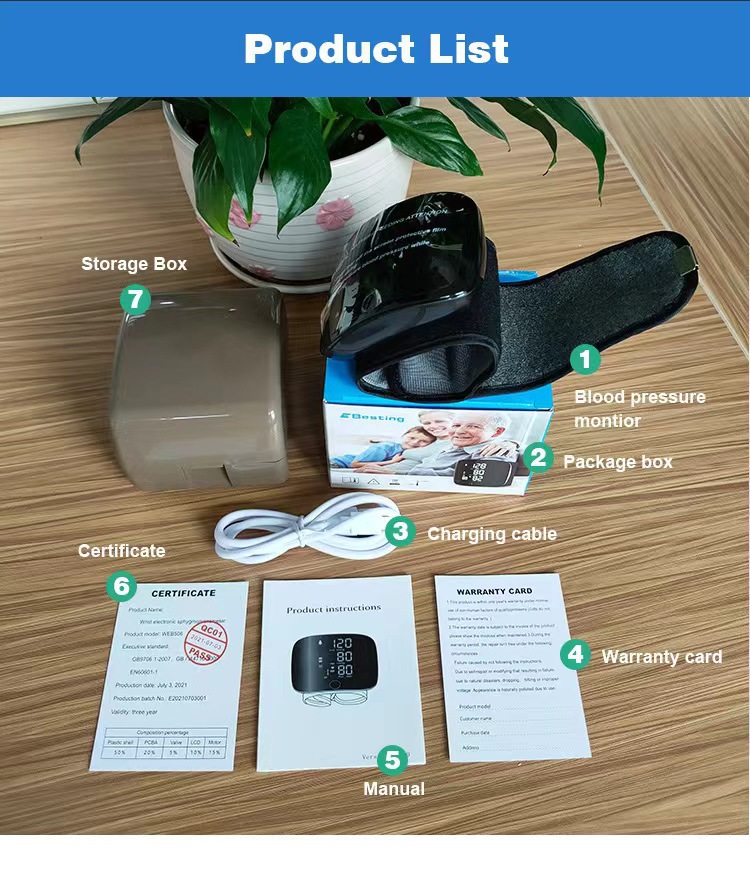 Rechargeable blood pressure monitor with neutral English packaging and fully automatic voice broadcast in multiple languages pic 15
