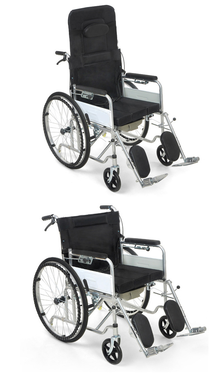 Semi-reclining and fully reclining wheelchairs, folding and lightweight with seats, convenient for elderly and disabled care, disabled vehicles, and mobility scooters pic 11