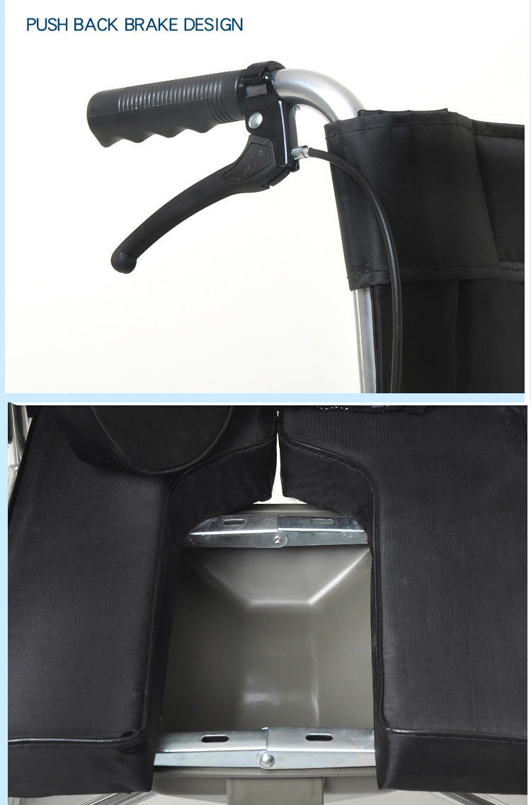 Semi-reclining and fully reclining wheelchairs, folding and lightweight with seats, convenient for elderly and disabled care, disabled vehicles, and mobility scooters pic 7