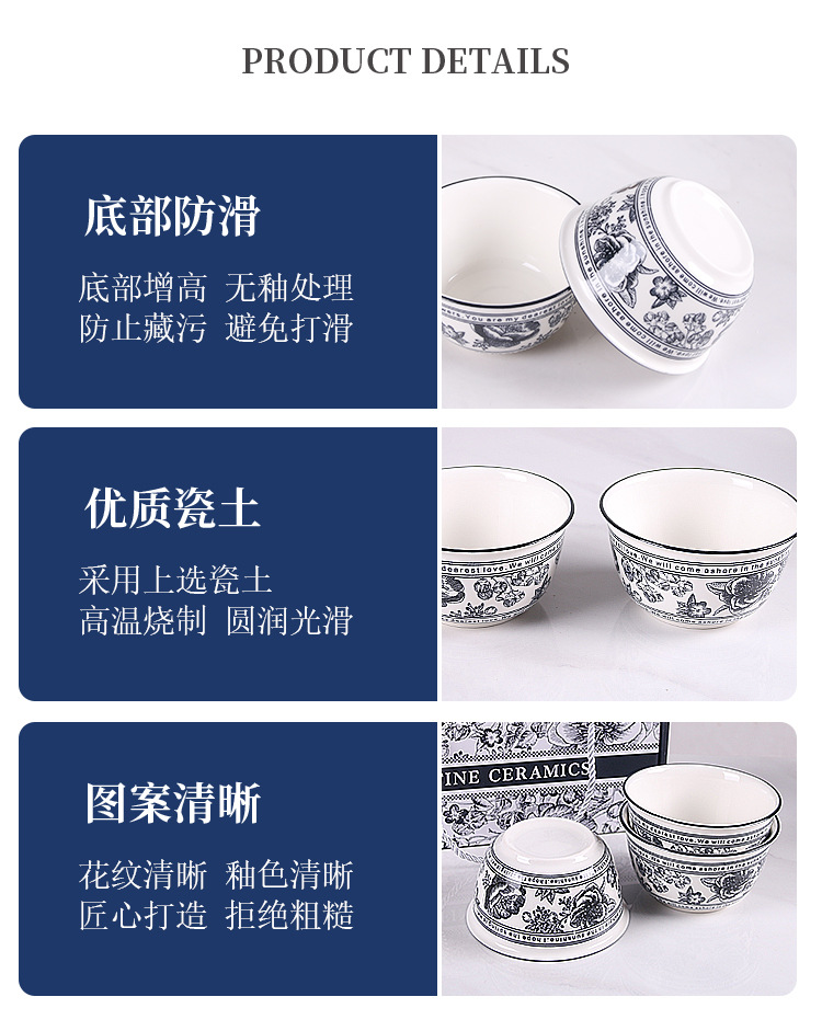 Underglaze color gift bowl set, ceramic tableware bowl gift box set, opening gift event gift bowl and chopstick set, tableware pic 9