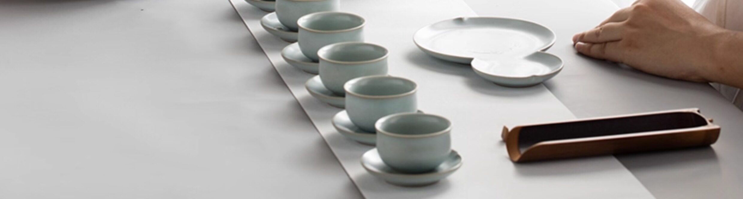 Taiwan Lu Bao Antique Ru Kiln Tea sets, high-end home and office tea set, Rain Over Sky Green Tea Set Gift box pic 26