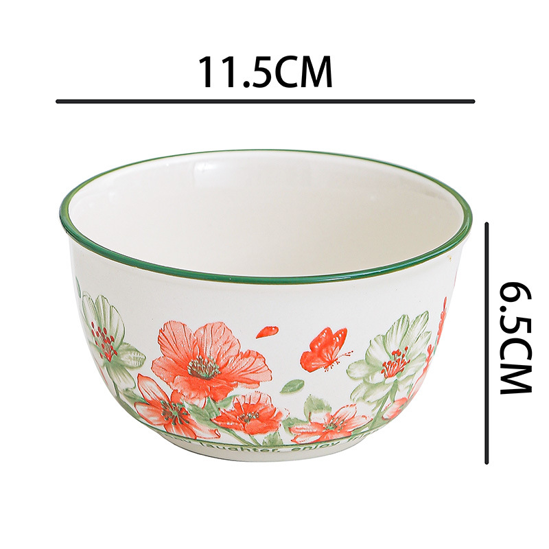 Ceramic tableware, flower-patterned bowl and plate sets, gift boxes, cross-border bowls and spoons, souvenirs, event small gifts, wholesale bowls and utensils pic 6