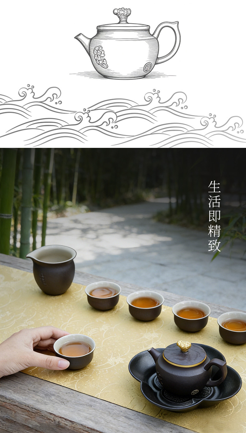 Lu Bao Ceramic New Year Tea Set Gift Box Set, purple clay pottery coat, for leaders, elders, and clients to brew tea together with the tide pic 14