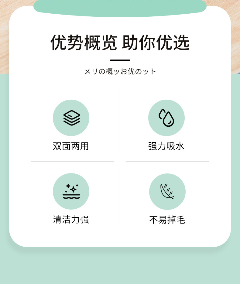 亿缕丝超细纤维pp丝双面抹布不易沾油厨房洗碗巾吸水不伤锅百洁布清洁布详情2