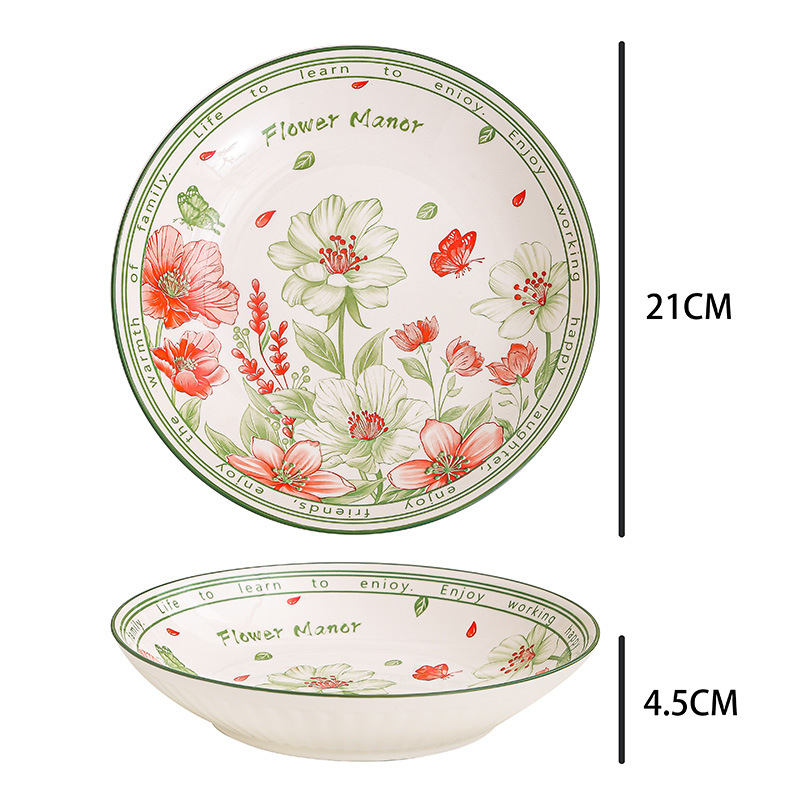 Ceramic tableware, flower-patterned bowl and plate sets, gift boxes, cross-border bowls and spoons, souvenirs, event small gifts, wholesale bowls and utensils pic 7