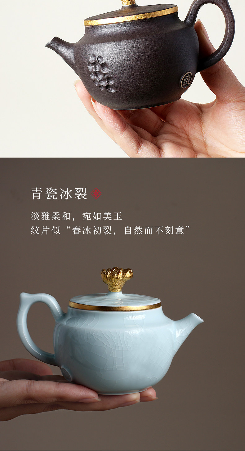 Lu Bao Ceramic New Year Tea Set Gift Box Set, purple clay pottery coat, for leaders, elders, and clients to brew tea together with the tide pic 5