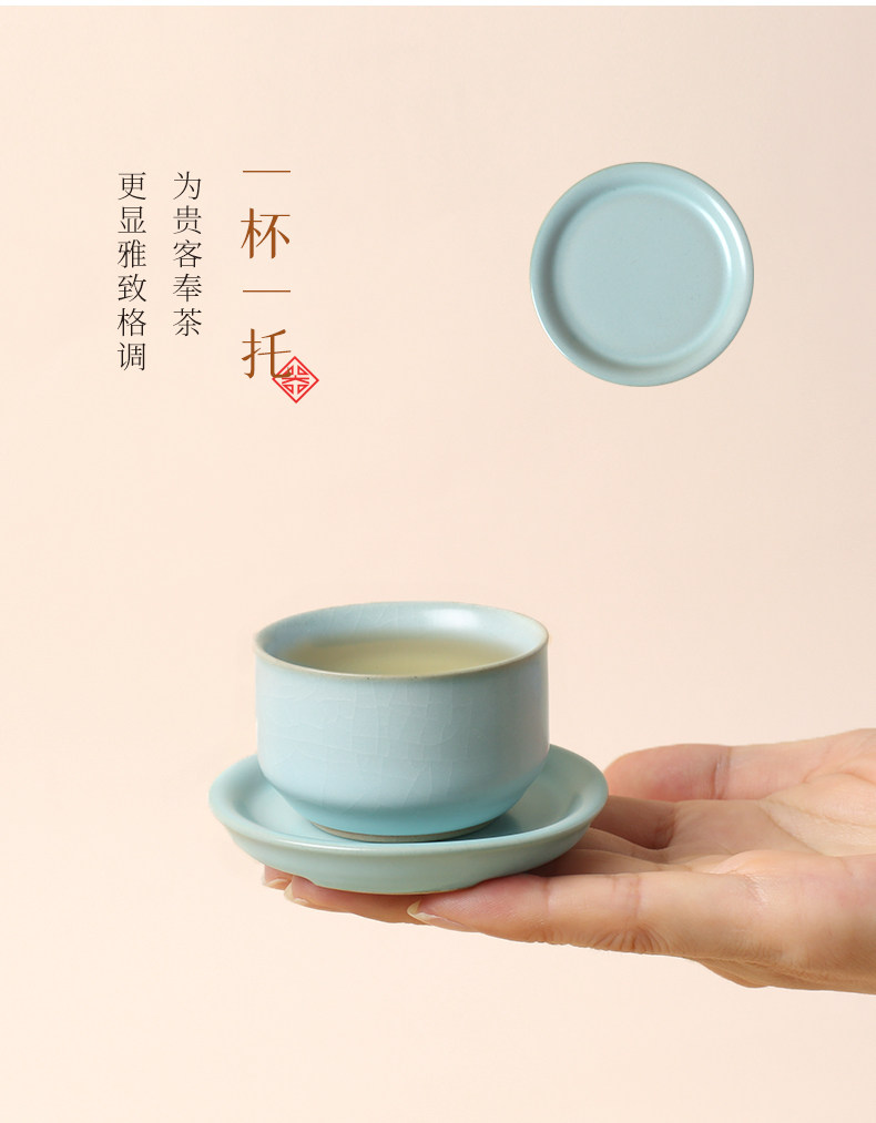 Taiwan Lu Bao Antique Ru Kiln Tea sets, high-end home and office tea set, Rain Over Sky Green Tea Set Gift box pic 9