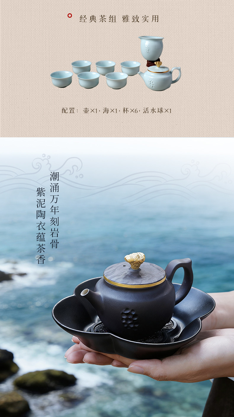 Lu Bao Ceramic New Year Tea Set Gift Box Set, purple clay pottery coat, for leaders, elders, and clients to brew tea together with the tide pic 11