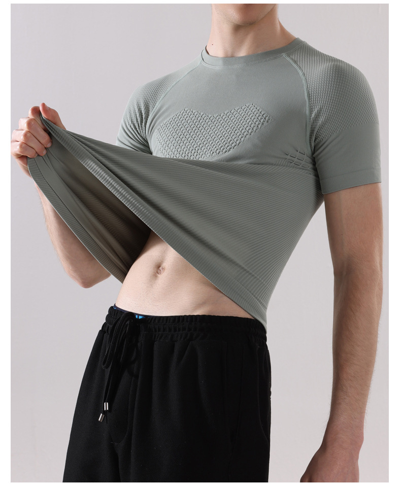 男士专业健身服短袖运动T恤夏季跑步训练速干压缩紧身户外上衣详情19