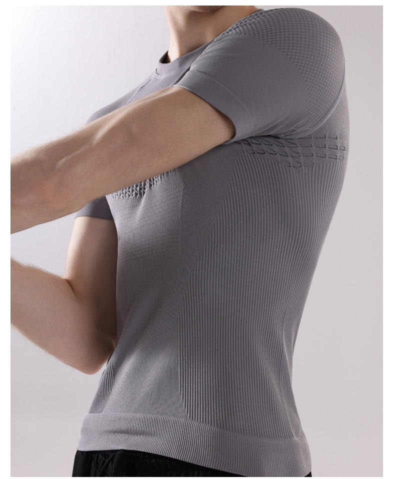 男士专业健身服短袖运动T恤夏季跑步训练速干压缩紧身户外上衣详情24