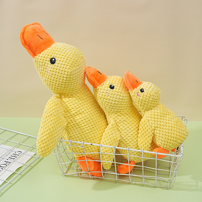 In stock, there are dog toys in stock, such as plush sleeping duck toys, which are tough to chew, can make sounds to relieve boredom, and small and medium-sized dog pet sound toys pic 6