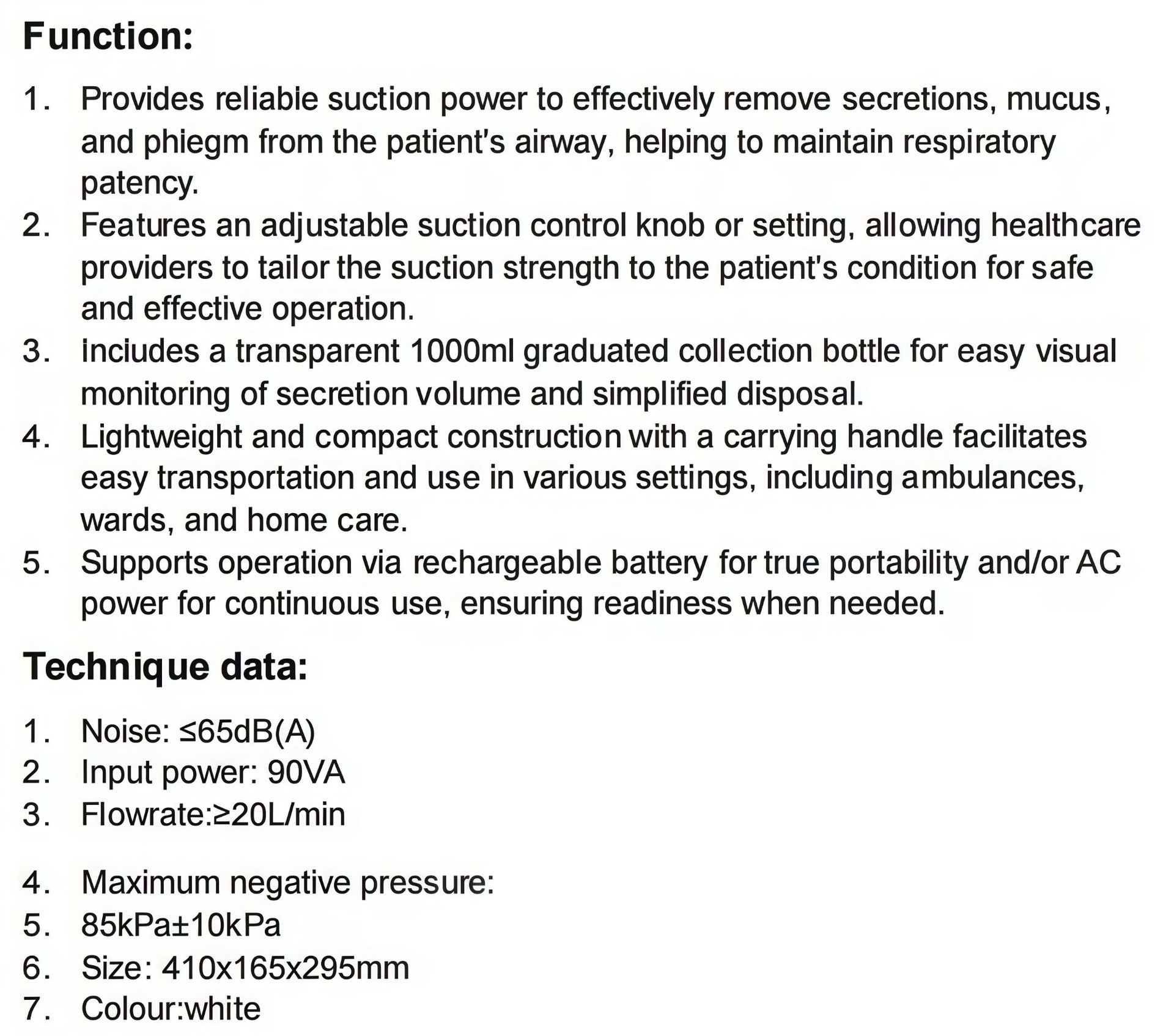 Portable household electric phlegm suction machine with high suction power Electric Phlegm suction pic 1