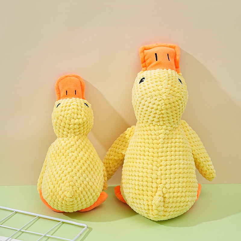 In stock, there are dog toys in stock, such as plush sleeping duck toys, which are tough to chew, can make sounds to relieve boredom, and small and medium-sized dog pet sound toys pic 3