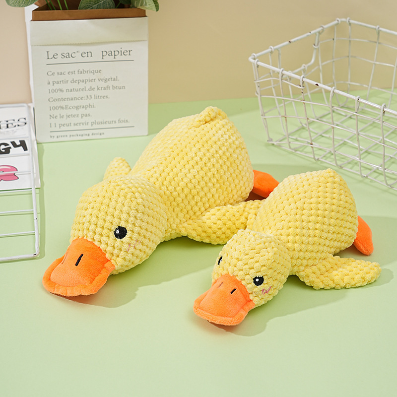 In stock, there are dog toys in stock, such as plush sleeping duck toys, which are tough to chew, can make sounds to relieve boredom, and small and medium-sized dog pet sound toys pic 12